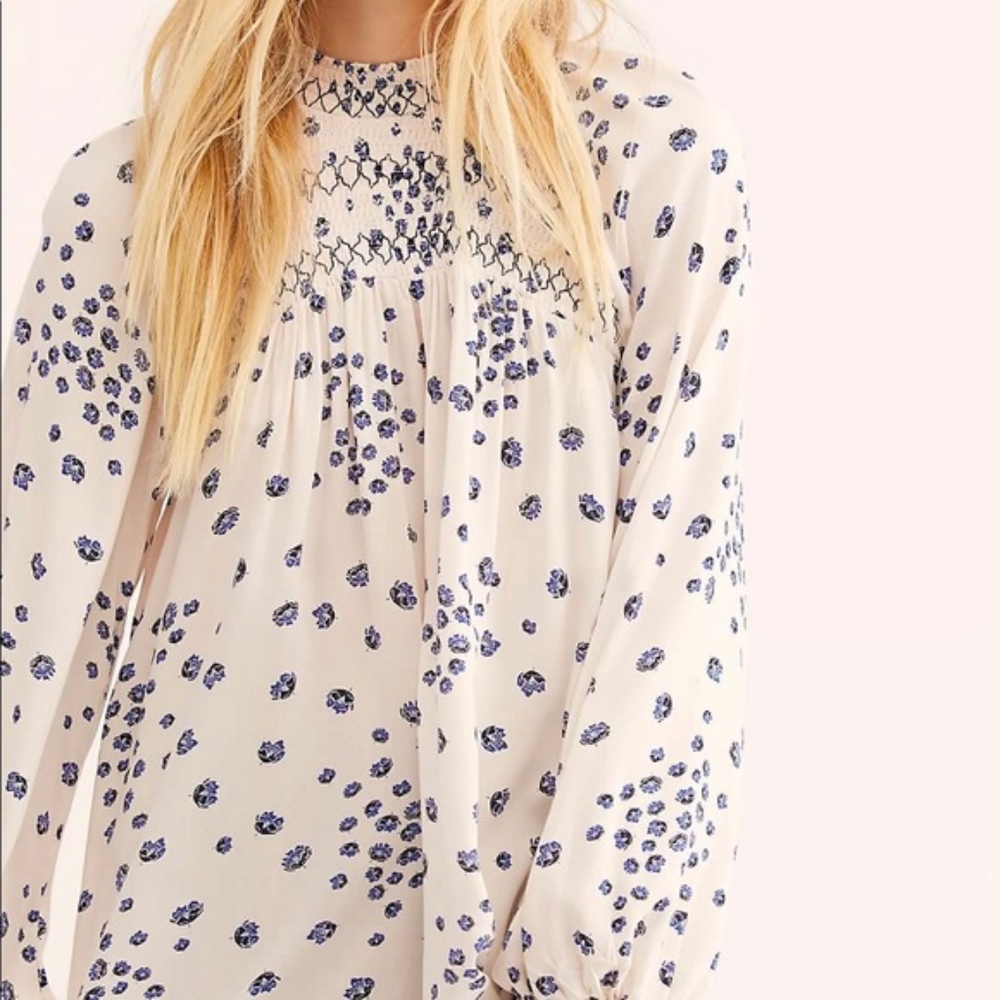 Free People Flowers in Her Hair Smock Tunic Top